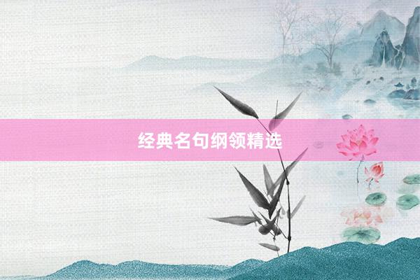 经典名句纲领精选